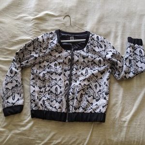 Urban Outfitters biege black & silver bomber